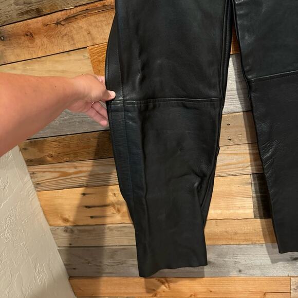 UNIK Premium Leather Motorcycle Zip Side Chaps Black Size S - Unisex - Bikercore - Picture 5 of 13